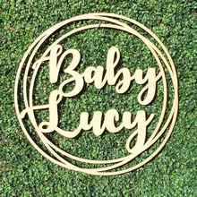 Пользовательское имя ребенка деревянный круглый знак персонализированное украшение для детского душа крещение крестины Детская комната Декор для детской комнаты