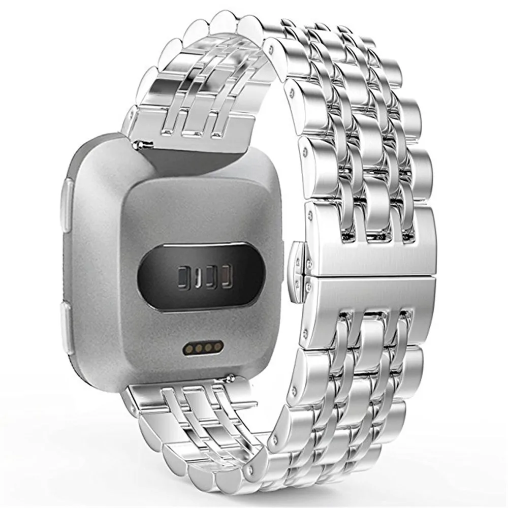 Удобная рука чувство дропшиппинг браслет из нержавеющей стали часы ремешок для Fitbit Versa умные часы 18#825