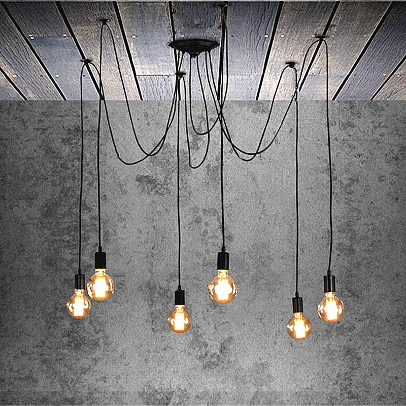  6/8/10 Vintage Large Pendant Lights Black Kitchen Island Bar Hotel Lighting Fixtures Art Deco Antiq - 32796467483
