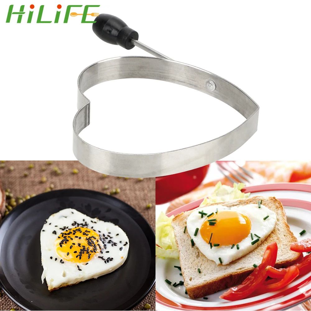 2PCS Non Stick Stainless Steel Fried Egg Omelet Mold Omelette Pancake Breakfast