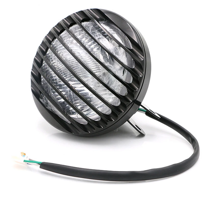 

Motorbike Universal Headlight Scooter Motorcycle Modification Head Light with Net Motor Moto Retro Front Headlamp