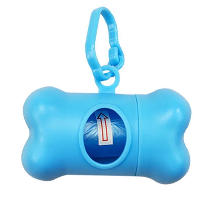 Bone Shape Pet Dog Poop Bag Dispenser Waste Garbage Bags Carrier Holder Dispenser + Poop Bags Set Pet Dog Waste Poop Bag 40DC14 (18)