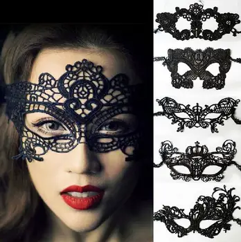 

Free DHL 100 pcs fashion charming Sexy Lady Photography Black Lace Cutout Mask Goggles Holloween Prom Party Masquerade Mask Veil