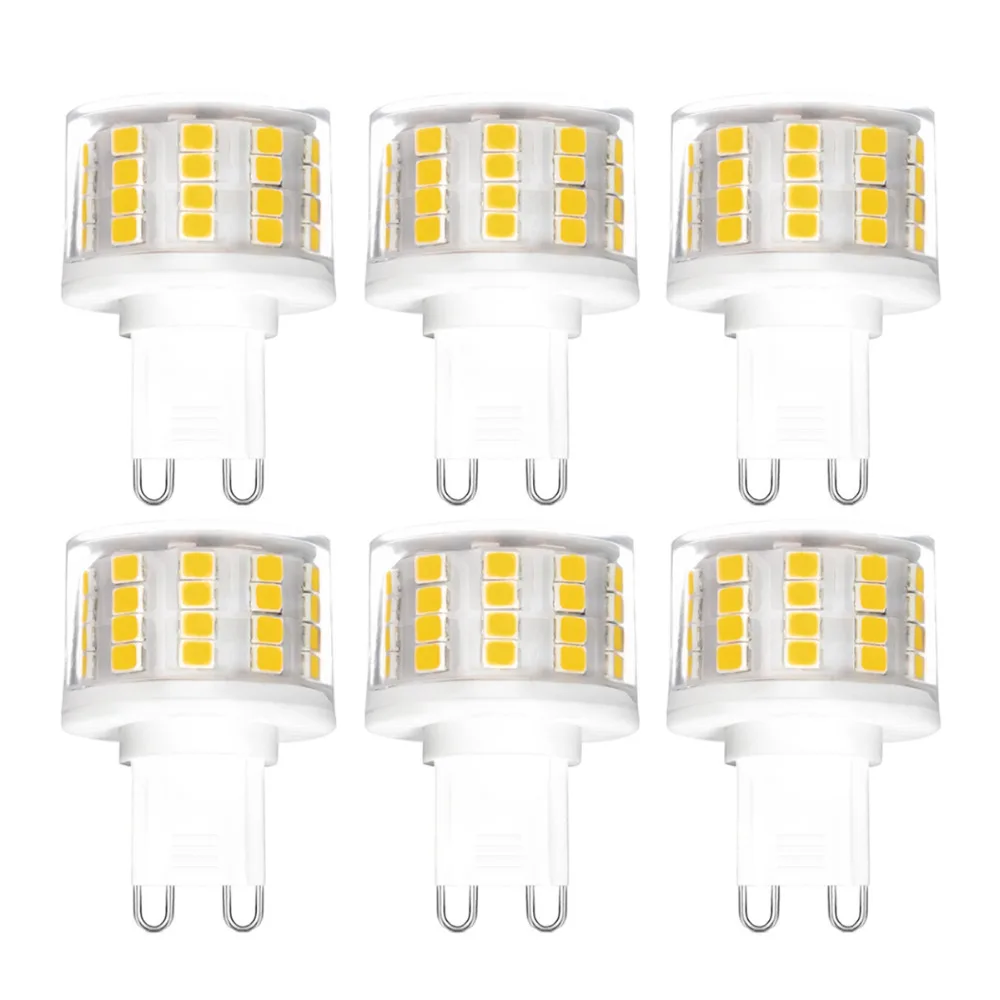YWXLight 6 шт G9 светодиодный светильник 5 W AC 220 V светодиодный лампы 52 светодиодный 2835SMD Светодиодный прожектор люстра заменить 50 W галогенная