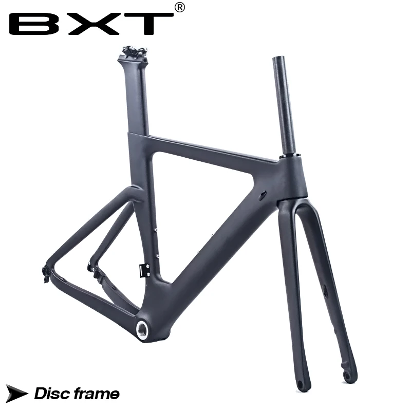 Discount Free shipping NEW T800 Carbon Disc Brake road frame 1-1/2" tapered racing bike carbon road frame+road bike fork+seatpost+headset 2