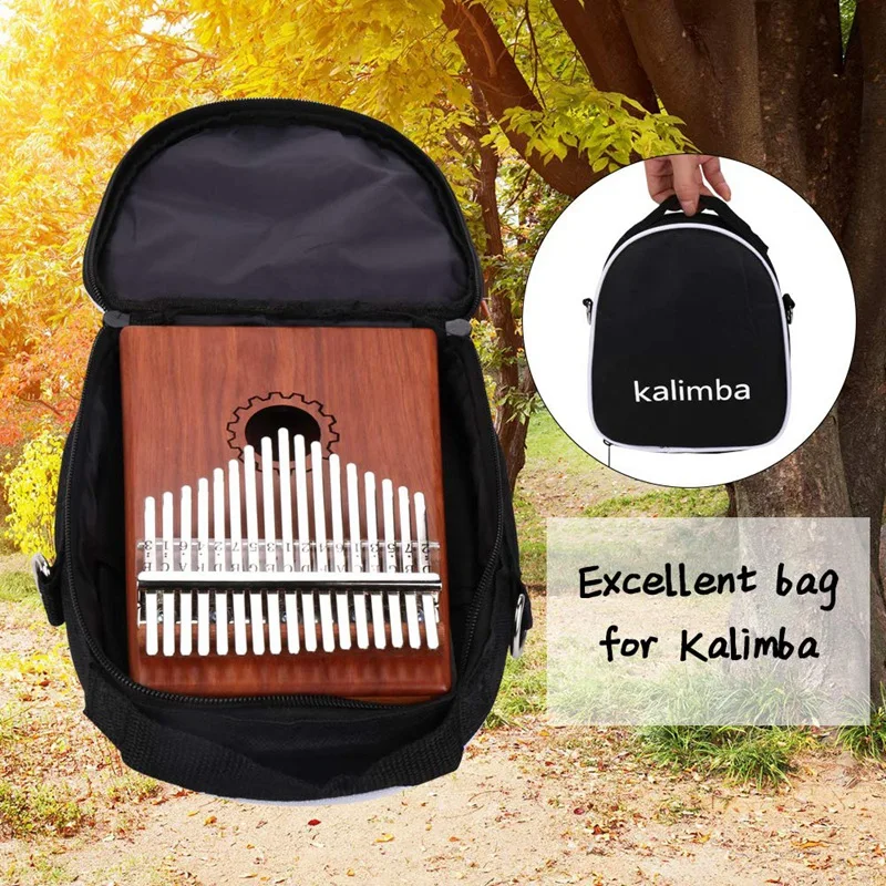 Пианино Kalimba с 17 клавишами из красного дерева с сумкой, молотком и музыкальной книгой, идеально подходит для любителей музыки, начинающих, детей