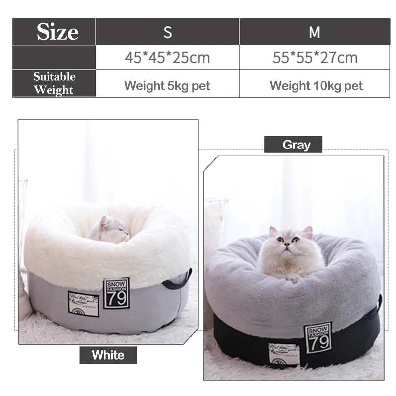 Pet Cat Dog Bed Warming House Pet supplies cb5feb1b7314637725a2e7: As show|Gray|pink|silver