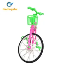 LeadingStar Plastic Green Detachable Bike Toy Bicycle With Basket For Barbie Doll Great Gift Toys For