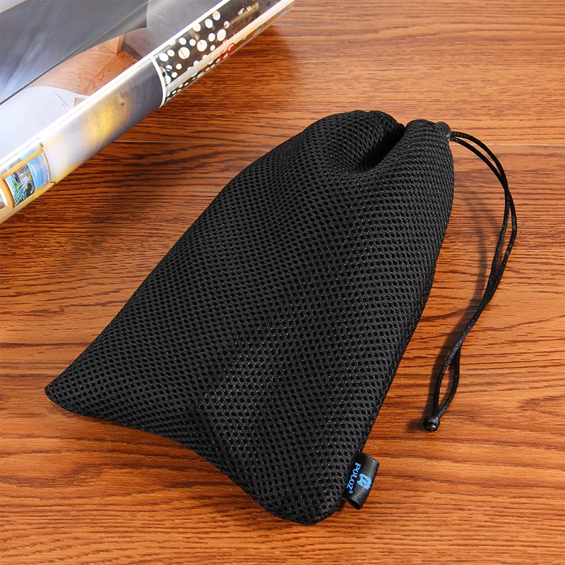 Camera Accessories Nylon Mesh Storage Pouch Bag  Soft Flannel Storage bag with Stay Cord for GoPro HERO4  3+  3  2  1 black (5)
