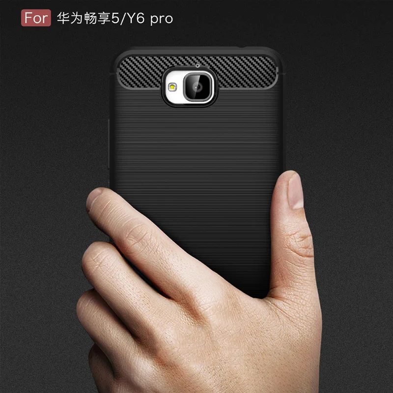 Huawei Y6 Pro Case Carbon fiber Silicone Series For Pro/ Honor 4C back case |