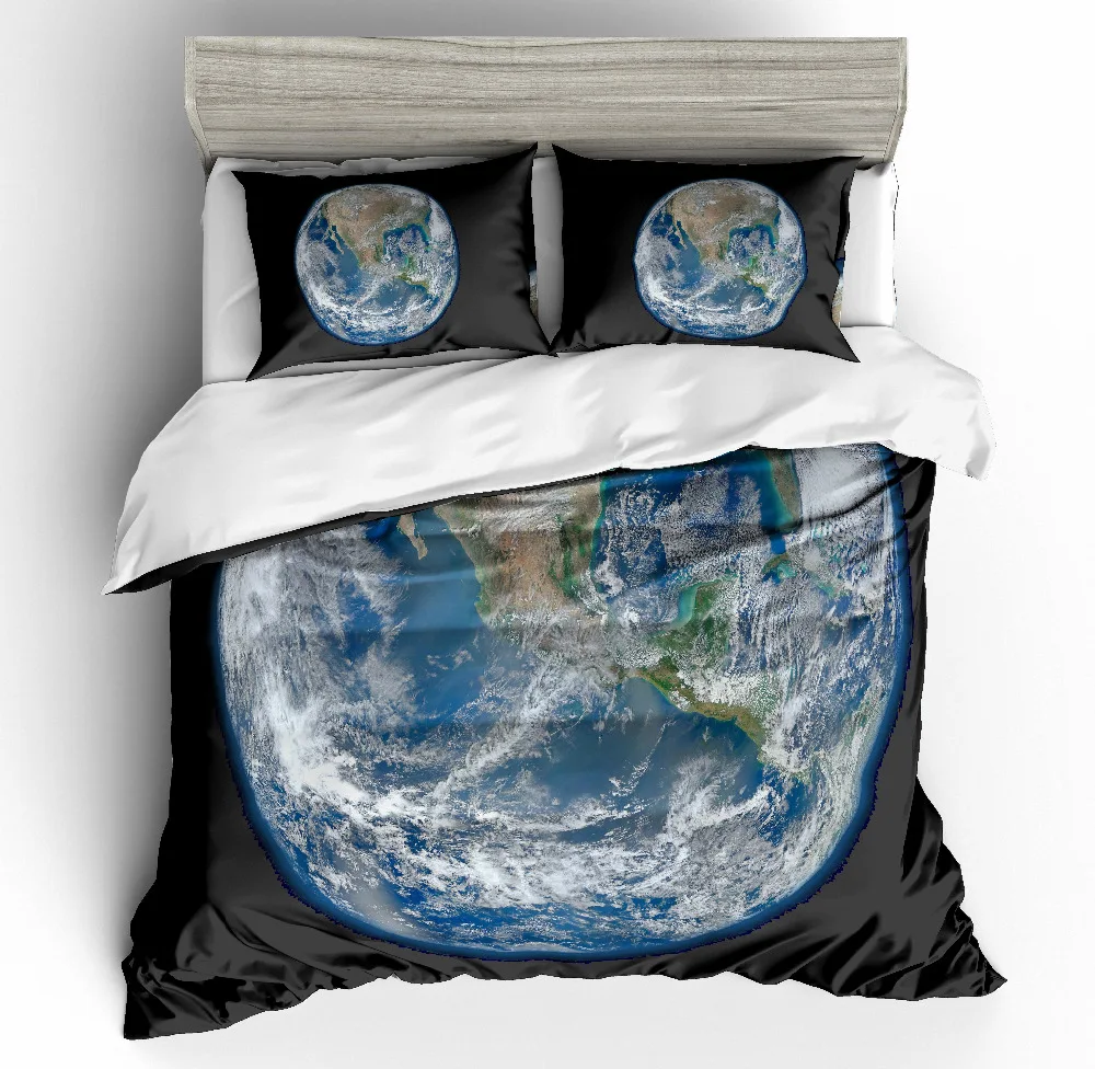 MUSOLEI 3D Duvet Cover Set Land and sea map Bed Sheet Twin queen king