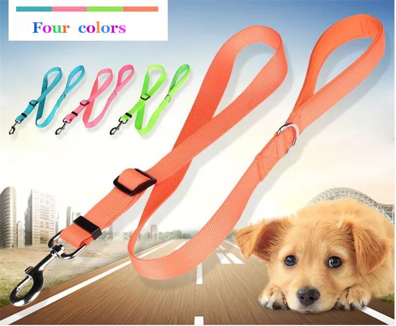 B40 durable pet leashes nylon pet leashes with double handle dog