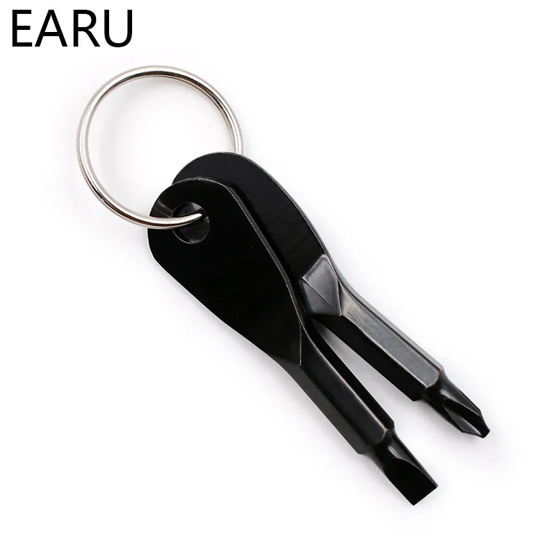 Pocket Multifunctional EDC Portable Phillips+Slotted Screwdriver Keychain Tool Y