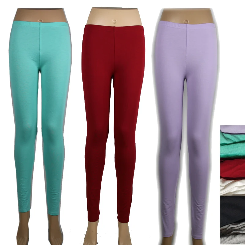 Shikoroleva Einfarbig Leggings 2019 Frauen Modale Baumwolle Dünne Jeggings Hosen Rot Lila Rosa Mädchen Blacak 6XL 5XL XS Bein hosen