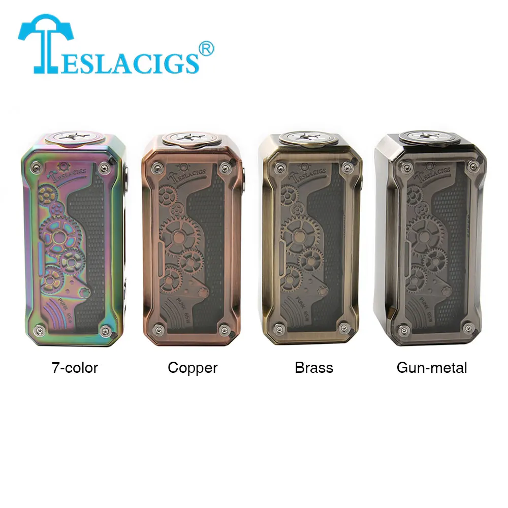 Original 85W Tesla Punk TC Box Mod Portable Punk Style Vape No 18650 Battery Box Mod Electronic Cigarette Box Mod Vs Drag 157W