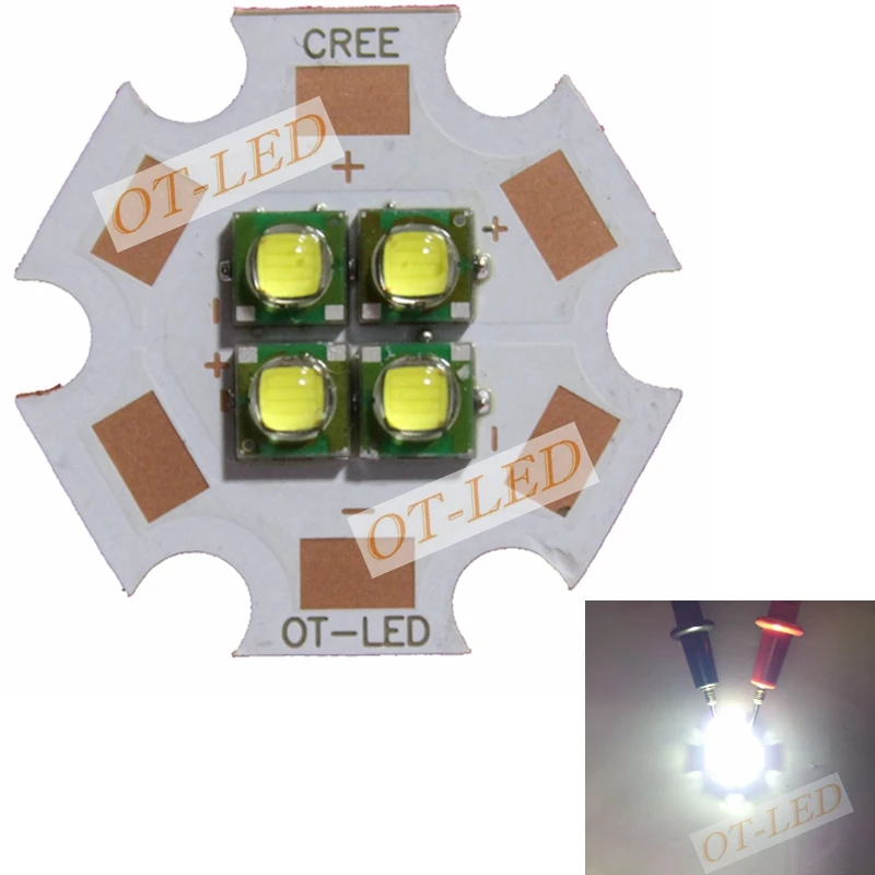 

2pcs 6V/12V Cree XPG XP-G 4Chips 4-18W LED Emitter instead of MKR XHP50 Cool White Warm White LED with 20MM Cooper PCB