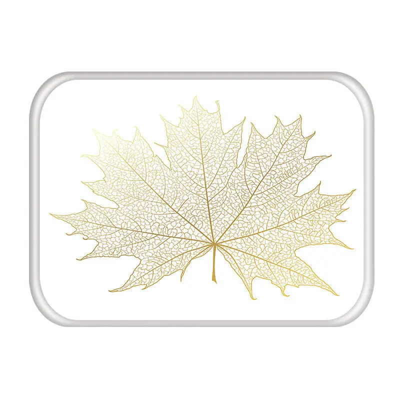 Golden Tropical Leaves Kitchen Entrance Door Mat Coral Velvet Carpet Rubber Colorful Indoor Floor Mats Non-Anti-Slip Rug 48255 - Цвет: 2DD-48255-002