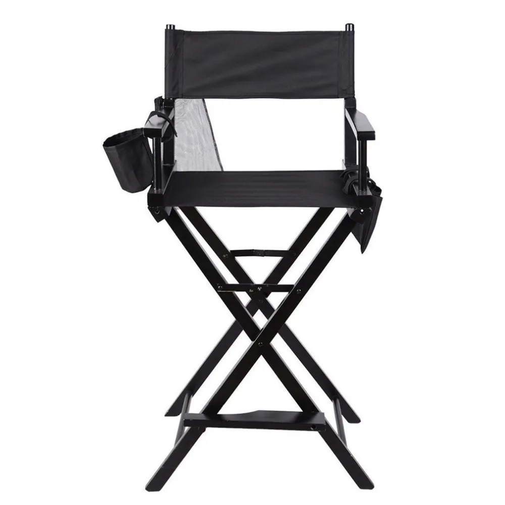 

Portable Wooden Makeup Chair With Side Bags Folding Artist Director Chair Professional Beauty Tool Make-Up Toiletry Kits 2019