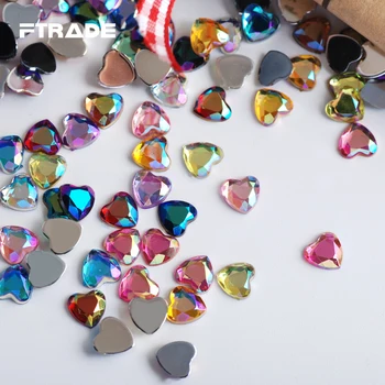 

Mixed Colors Nail Crystals 6mm Heart Shape Acrylic Flatback Rhinestones Non Hotfix Stones Glitters DIY Nails Jewelry Decoration