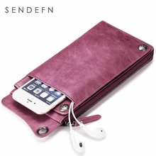 SENDEFN Wallet New Fashion Wallet Women Genuine Leather Wallet Brand Women Purse Long Purse Coin Purse Money Bag For iPhone7S