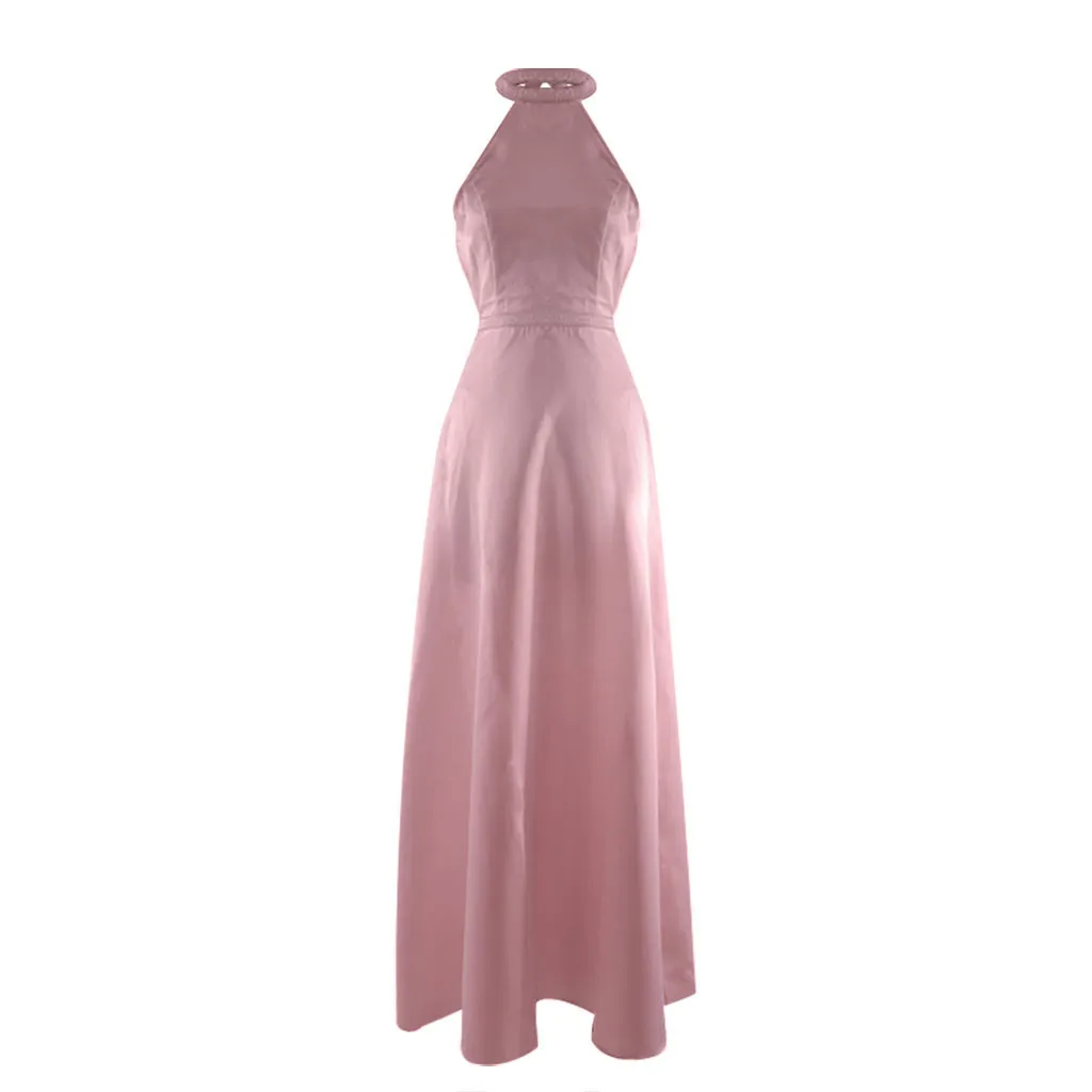 JAYCOSIN новое летнее женское платье розовое Сексуальное Милое вечернее платье с бриллиантами для подружки невесты с бретелькой на шее, вечернее платье longo de festa 9040110