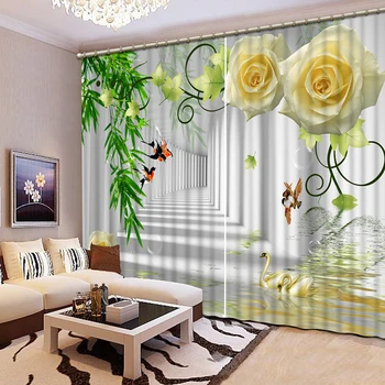 

3D Printing Curtains Lifelike Curtains Beautiful Fashionable Beautification Bedroom Living Room curtains sheers Curtains CL-D032