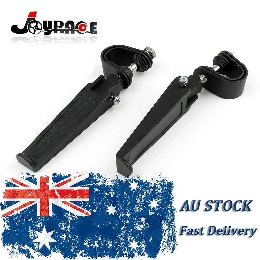 Universal 1 1 1 4 Black Motorcycle Crash Highway Bar Engine Guard Foot Pegs Mount Clamp