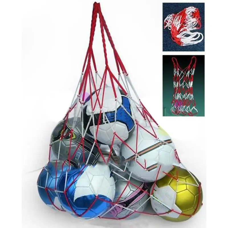 Футбольная сумка для переноски, для спорта на открытом воздухе, портативная веревка, оборудование, футбольные мячи, Волейбольный мяч, Сетчатая Сумка, может держать 10 мячей, TX005