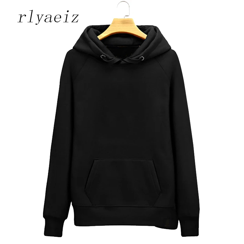 Rlyaeiz 4 Colors Plus Size 2017 Autumn Winter Fleece Hoodies Men Hooded
