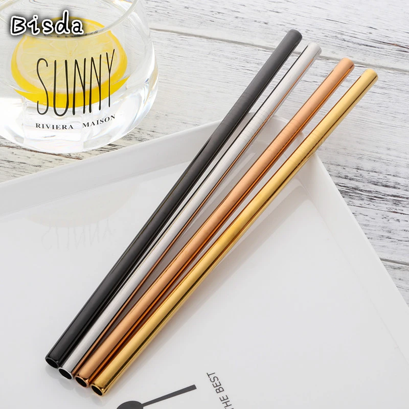 

Wholesale 150 Pcs 8mm Straight Drinking Straws with 30 Cleaner Brush Free DHL Shipping Stainless Steel Reusable Bar Accessories