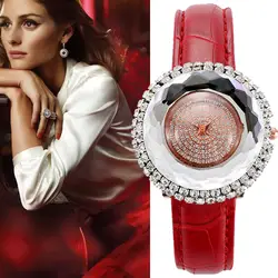 Роскошные женские часы, модные часы reloj mujer с бриллиантами и подсолнухом, женские часы-браслет, кожаные женские наручные часы, ювелирные