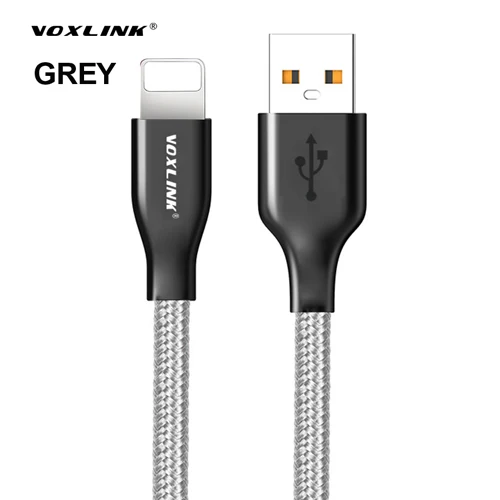 VOXLINK 5V 2.4A USB кабель для iPhone x 8 8Plus 8pin usb кабель для зарядки и передачи данных для iPhone 7 7Plus 6 6s 6plus 6s Plus 5S SE iPad Air - Цвет: Grey