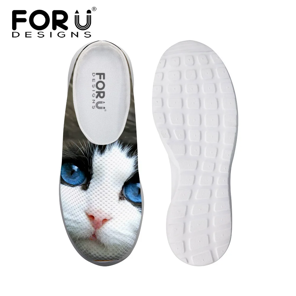 

FORUDESIGNS 2017 Spring Summer Casual Sandals Women Cute Animal Cat Pattern Flats Home Sandal For Women Teenage Girls Zapatos