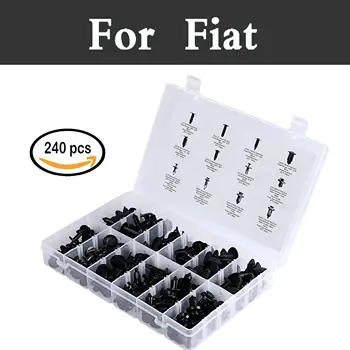 

240pcs/Set Car Most Popular Sizes Rivet Trim Clip Panel Moulding Black Rivets For Fiat Palio Panda Sedici Seicento Siena Stilo