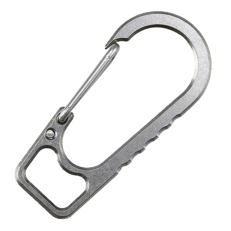 1pcs Titanium Alloy Carabiner Key Chain Keychain Clip Hook Outdoor Climb Buckle Climbing Accessories Outdoor Tool #3n16 (1)