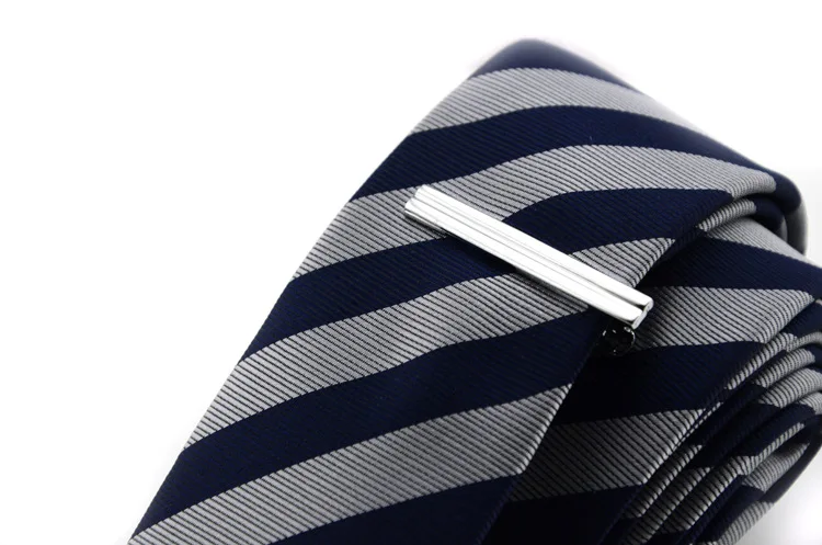 Горячая Распродажа, 4 см, 10 моделей, розничная, короткий серебристый цвет, мужской металлический галстук, галстук-бар, мужской хромированный зажим, простые узкие Зажимы для галстука, булавки - Окраска металла: 027