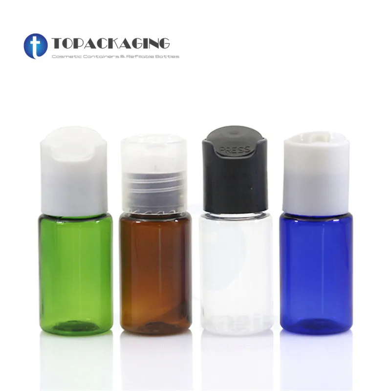 100PCS*10ml Press Screw Cap Bottle Empty Plastic Cosmetic Container Small Sample Lotion Refillable Essential Oil Makeup Packing