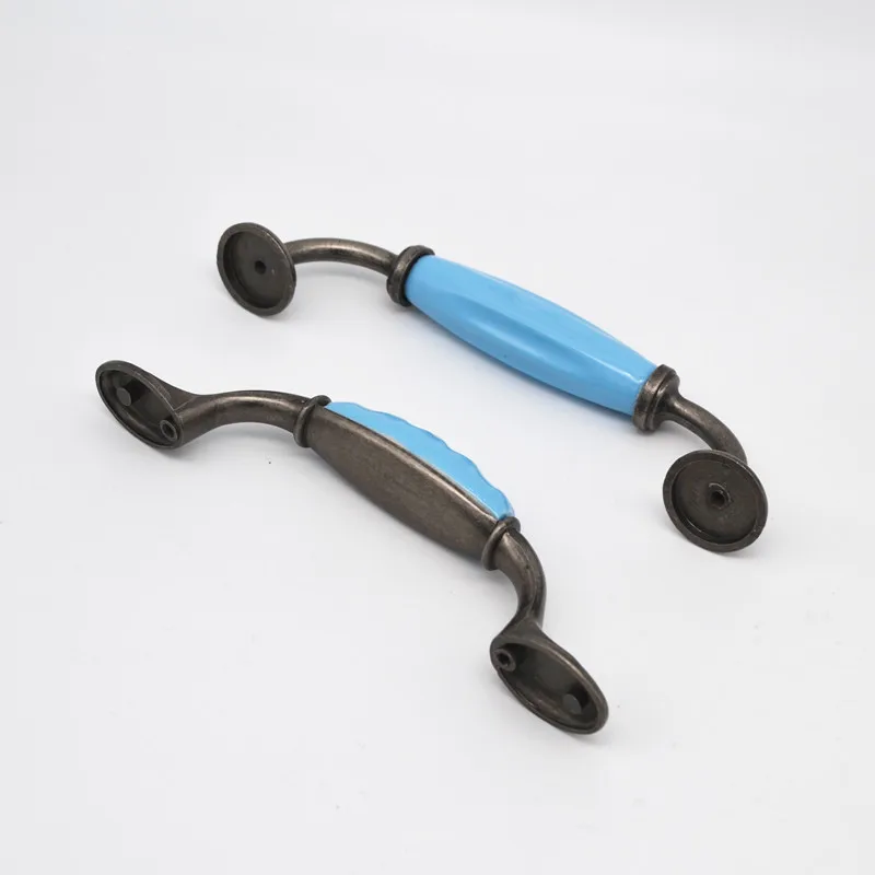 Blue Ceramic Cabinet Handles Drawer Knobs Kitchen Handles Cabinet Knobs and Handles Drawer Pulls Ceramic Knobs for Furniture