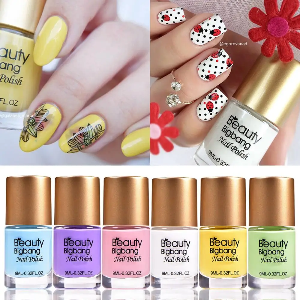

BeautyBigBang 6 Bottles 9ml Sweet Color Nail Polish Set Long Lasting Lacquer Varnish Enamel Quick Dry Nail Art Polish Set