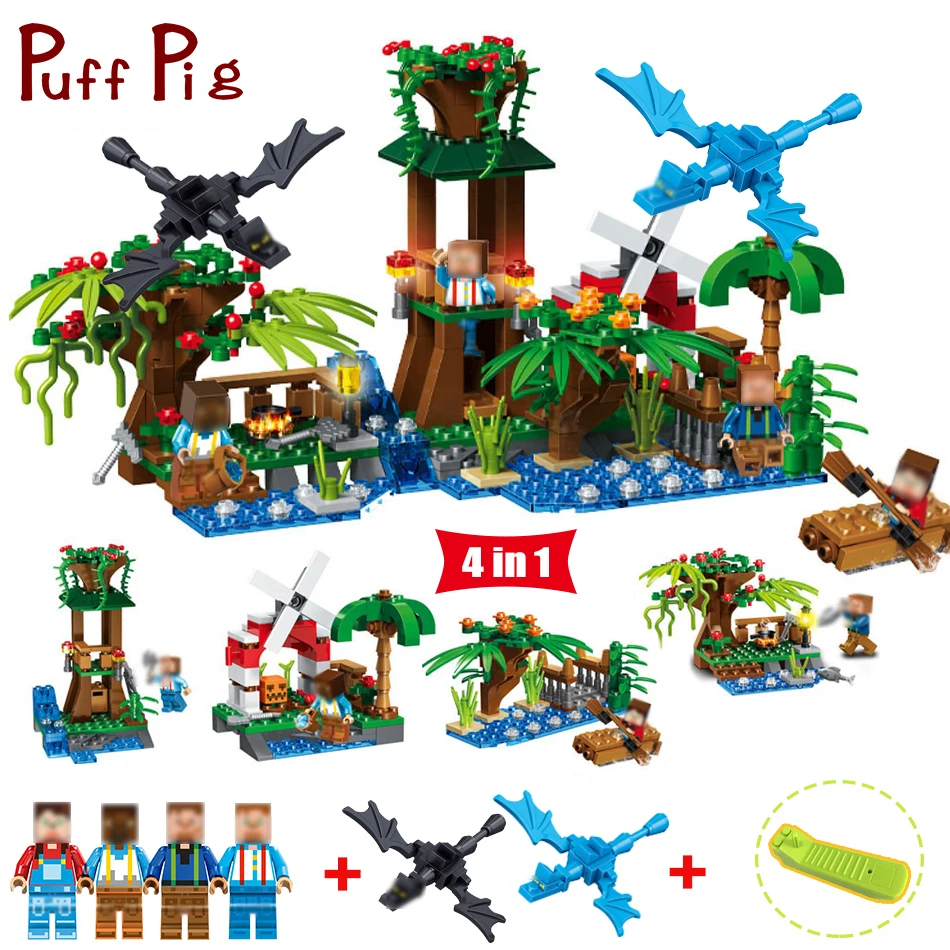 

416pcs Minecrafted Toys Mine World Pavilion Toy Compatible Legoes Minecrafted City Building Blocks Educational Toys For Children