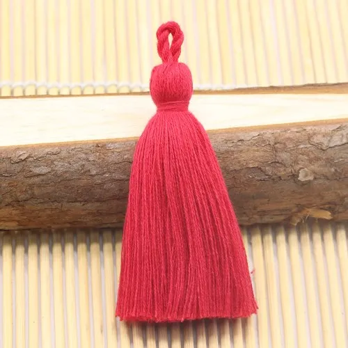 Tassel Hanging Rope Fringe 8mm Cotton Solid Color Tassels Trim For Sewing Curtains Accessories DIY Wedding Home Decoration 10pcs - Цвет: Red 10pcs