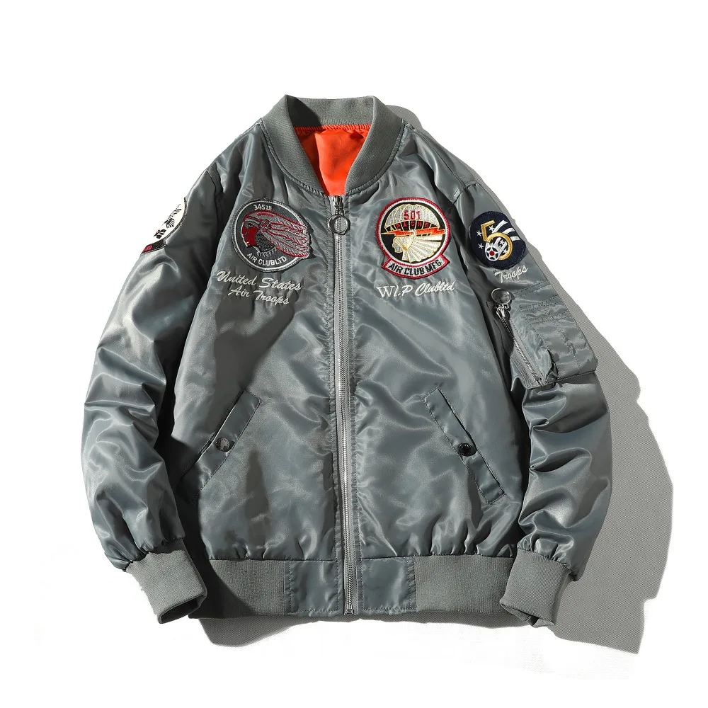 Новая мужская куртка MA1, вышитая верхняя одежда, куртки с нашивками, осенняя тонкая куртка и зимняя теплая мотоциклетная куртка jac