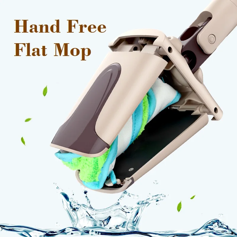 Hand Free Cleaning Flat Mop Suqeezing Water Easy Mop Rotary Dust Mop