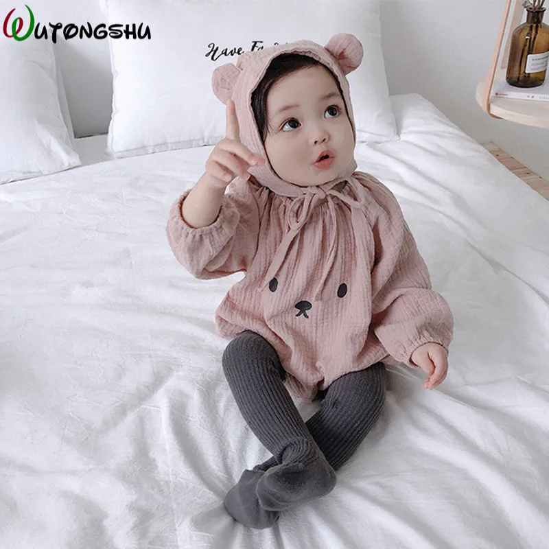 Newborn Baby Bodysuits Spring White Long Sleeve Infant Girl Boy Clothing Korean Design Cotton Baby Clothes Photography Costumes