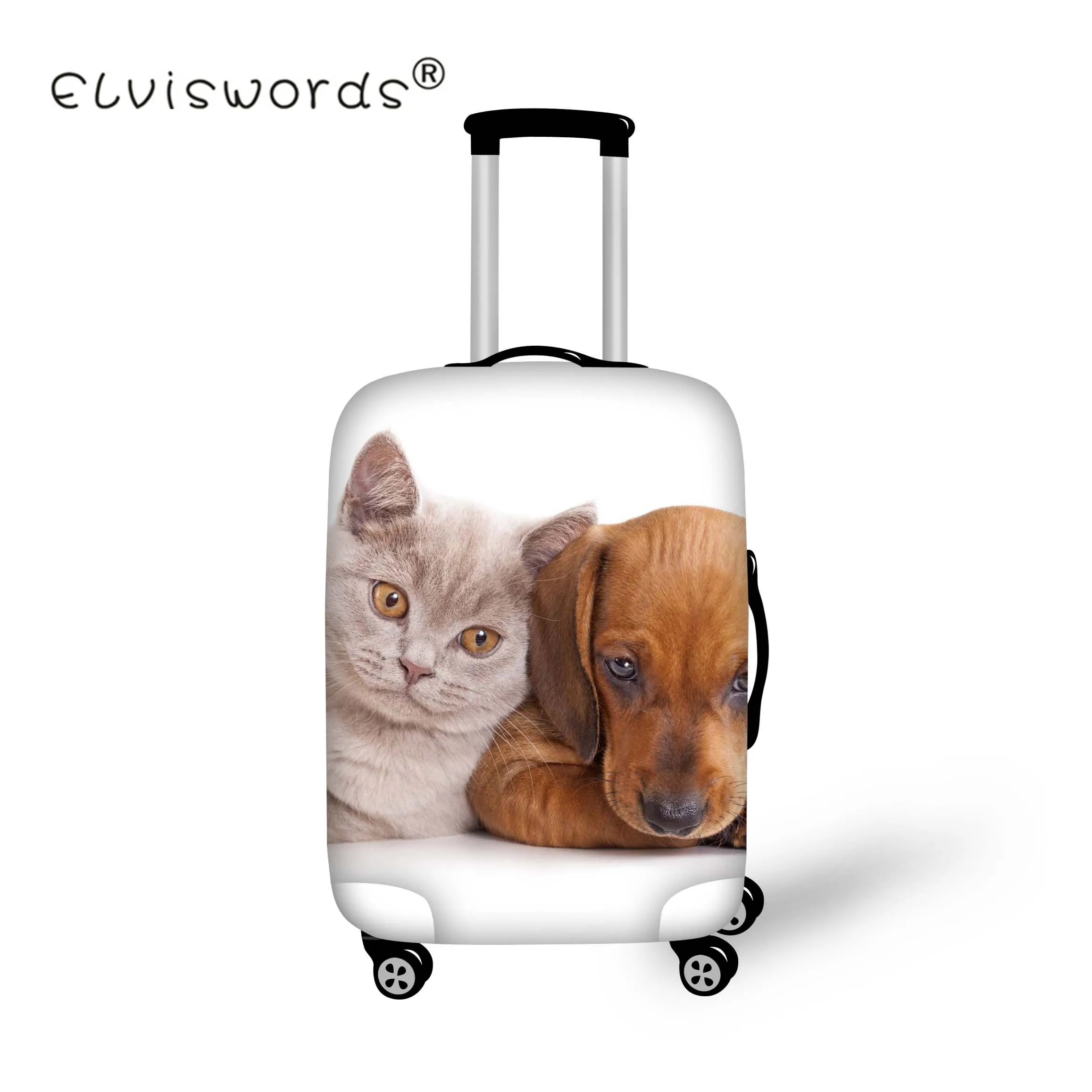 ELVISWORDS Печать Путешествия багаж крышка милые животные Щенок Собака Кошка Thicke чемодан защитный чехол для багажника багажные чехлы - Цвет: R1021