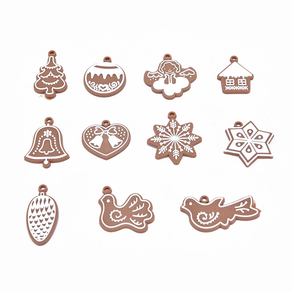 Hand Made Cartoon Animal Snowflake Biscuits Hanging Christmas Tree Ornaments Polymer Clay Christmas Decorations