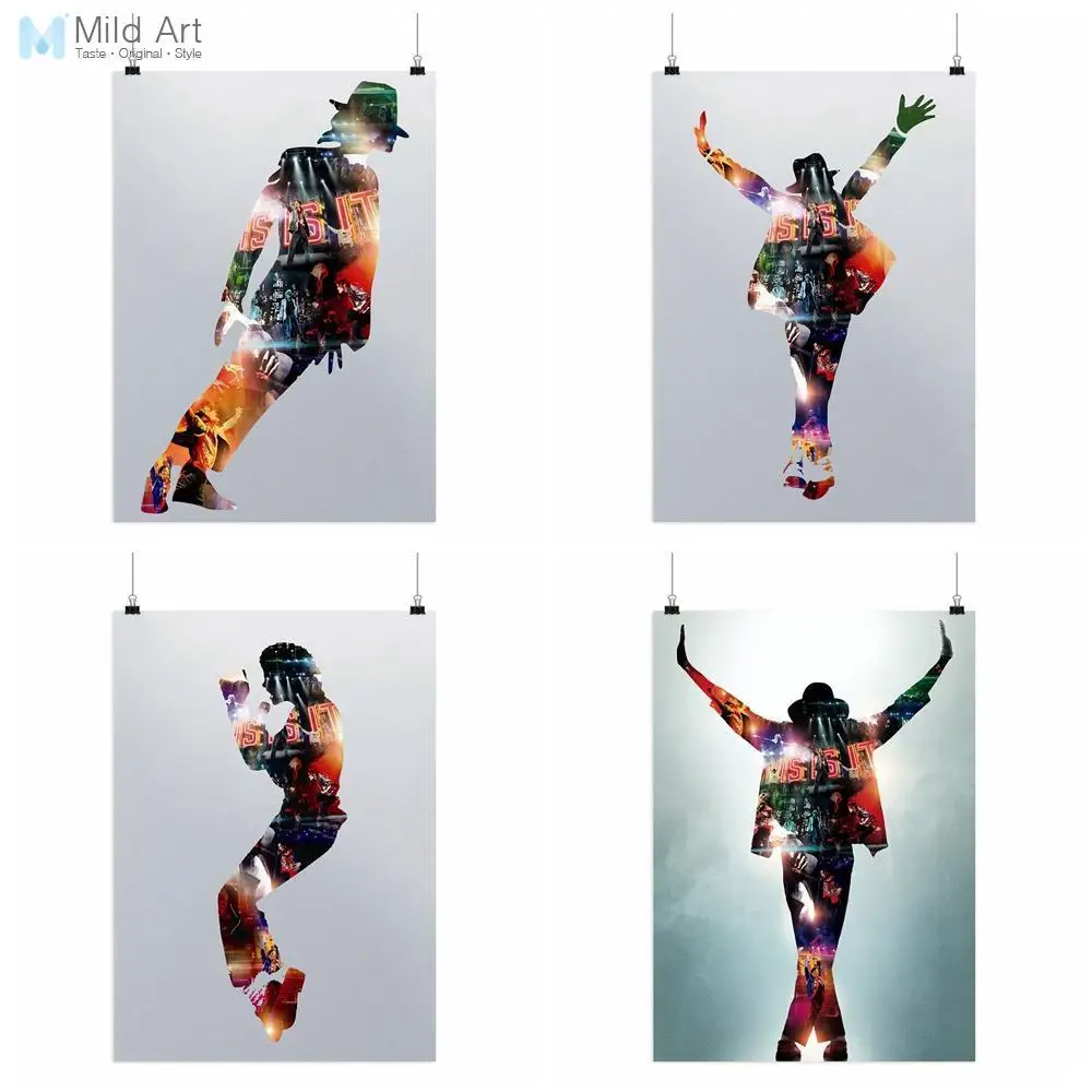 Moderne Pop Muziek Super Ster Danser Michael Jackson A4 Art Print Poster Abstracte Muur Foto Canvas