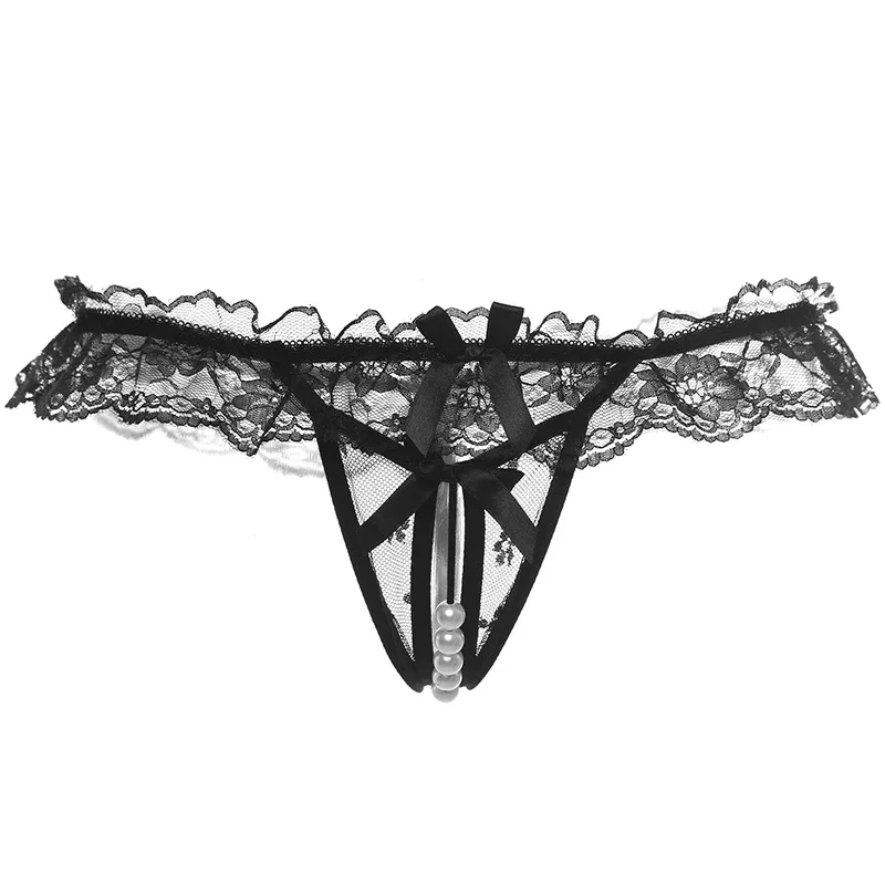 

Women Sexy Opening Crotch Panties Ladies Lace G String Thongs Female Briefs Pearls Thongs T-back Lingerie Sexy Female Underwear