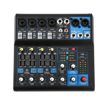 

8 Channel DJ Powered Mixer Professional Power Mixing Amplifier USB Slot 16DSP +48V Phantom Power for Microphones US Plug