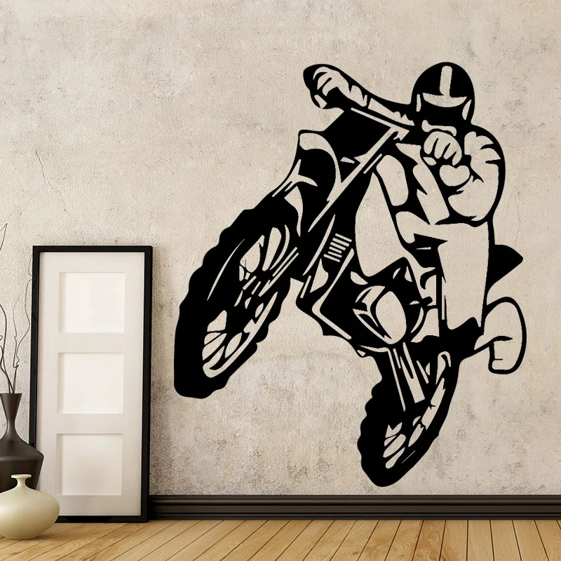 

Motorbike Creative Dirt Bike MotorCycle Vinyl Wall Sticker for Kids Home Motor Removable Wall Decal Bedroom Decor Mural